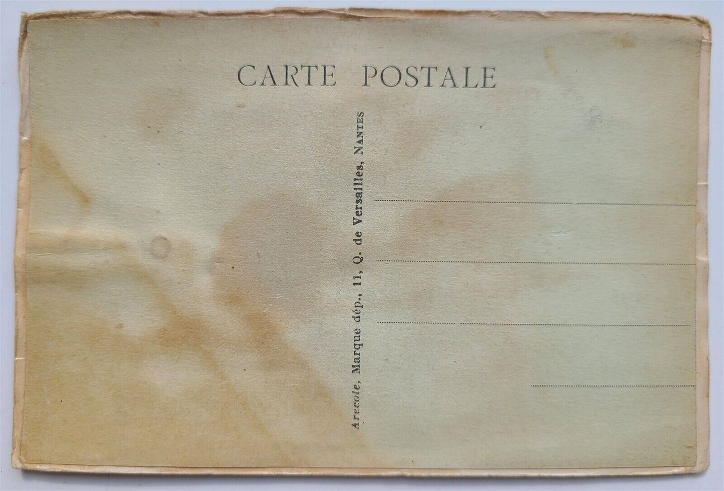 FRENCH ANTIQUE COMIC POSTCARD OLD LADY w/ FOLDING MINIATURE VIEWS of VERSAILLES