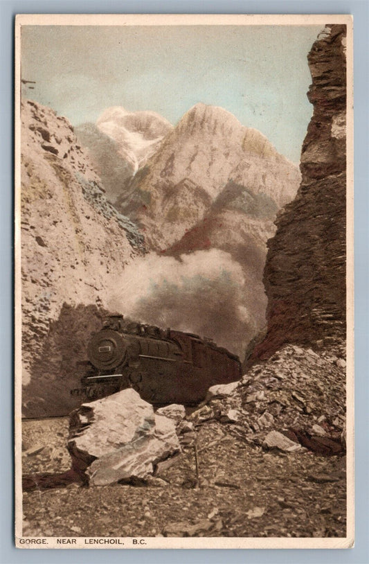LENCHOIL CANADA TRAIN RAILROAD ANTIQUE POSTCARD