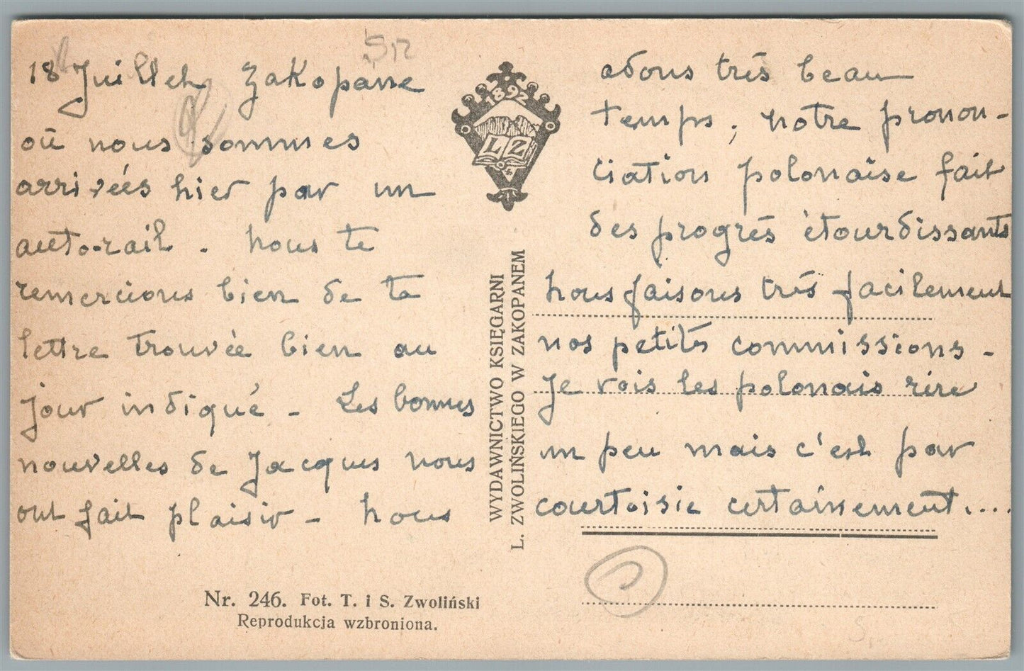 ZAKOPANE POLAND ANTIQUE POSTCARD