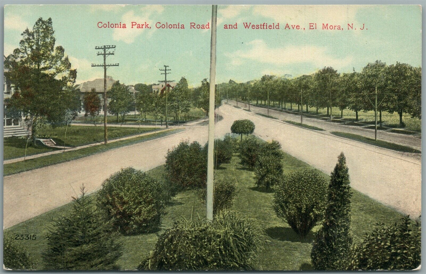 EL MORA NJ COLONIA PARK ANTIQUE POSTCARD