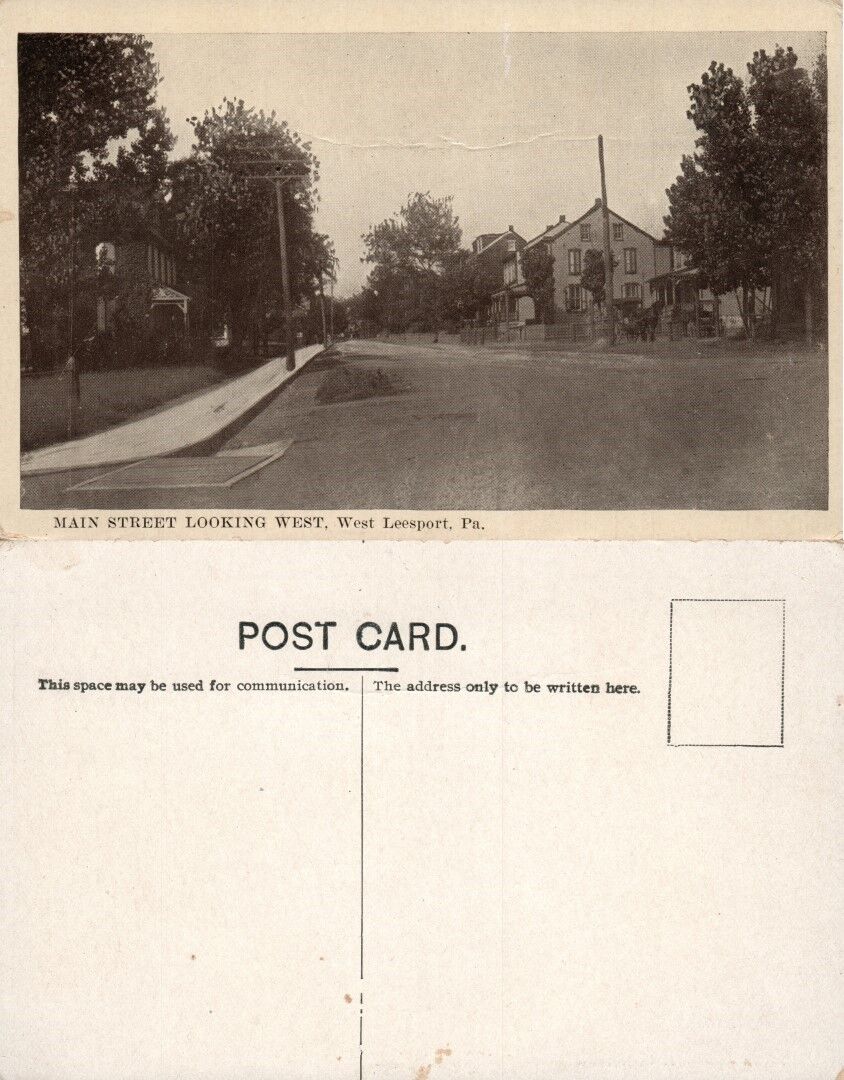 WEST LEESPORT PA MAIN STREET ANTIQUE POSTCARD
