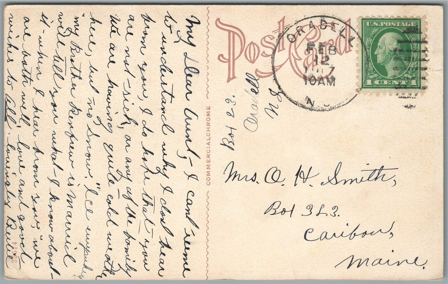 ORADELL NJ GREETINGS ANTIQUE POSTCARD