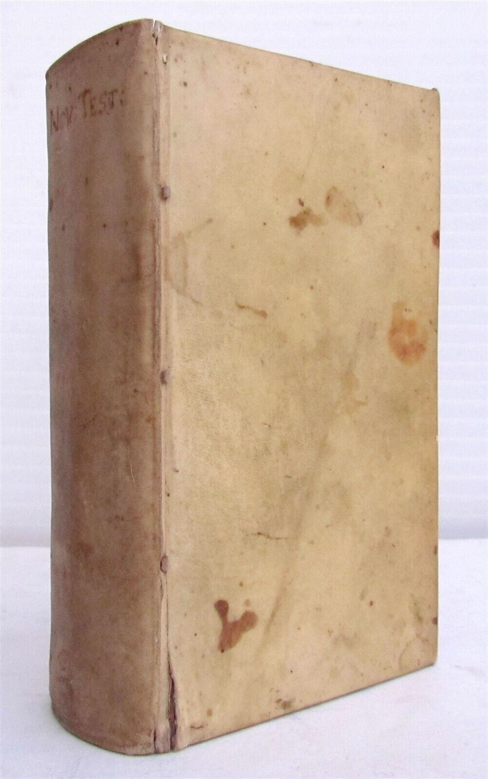 1675 BIBLE IN GREEK ANTIQUE NOVUM TESTAMENTUM GRAECUM NEW TESTAMENT vellum bound