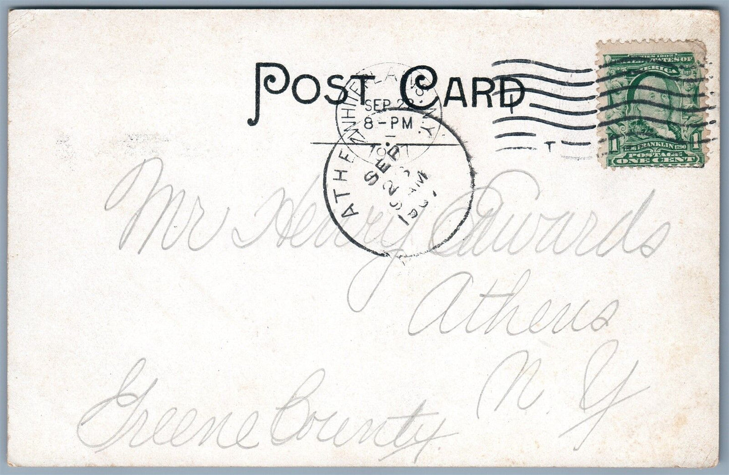 WHITE PLAINS NY BROADWAY 1907 UNDIVIDED ANTIQUE POSTCARD