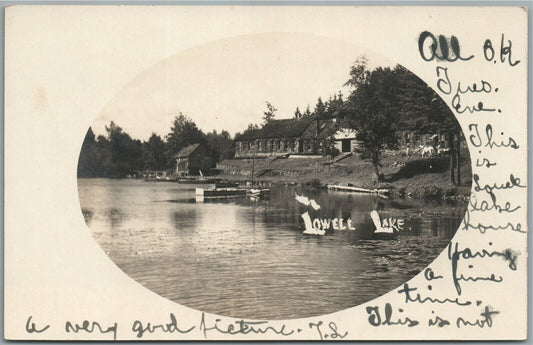 CHESTER VT LOWELL LAKE ANTIQUE REAL PHOTO POSTCARD RPPC