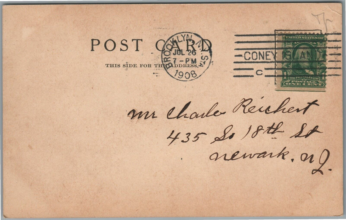 BROOKLYN NY CONEY ISLAND PALACE OF PLEASURE ANTIQUE POSTCARD