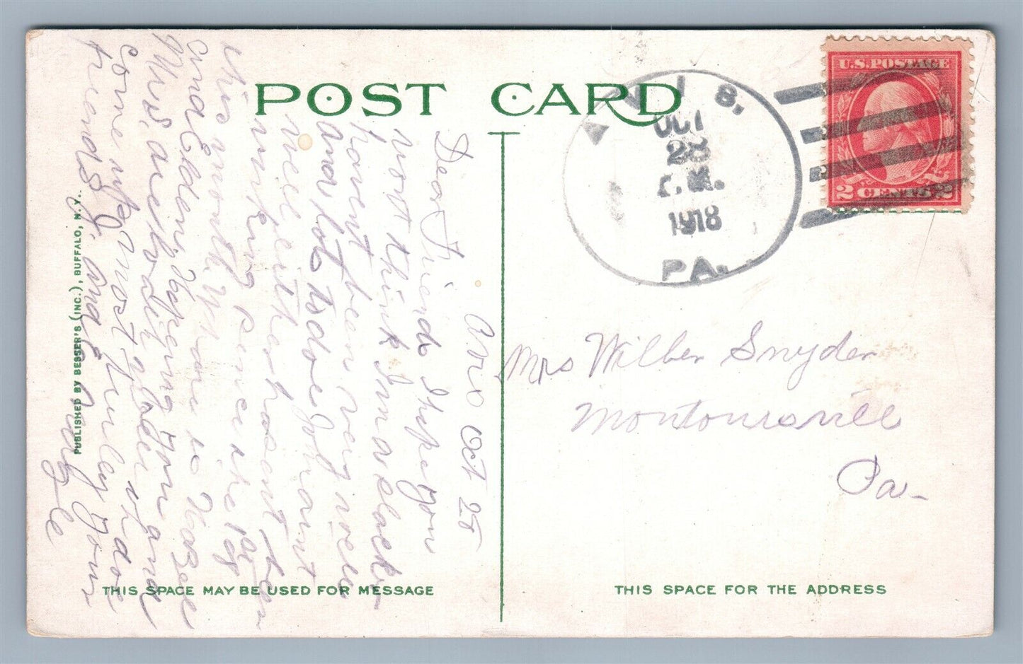ALDEN NY MINERAL BATHS & HOTEL OFFICE ANTIQUE POSTCARD