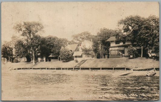 SILVER LAKE IA BEACH ANTIQUE REAL PHOTO POSTCARD RPPC