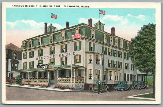 ELLSWORTH ME HANCOCK HOUSE ANTIQUE POSTCARD