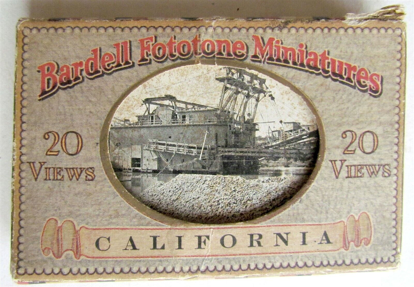 CALIFORNIA 1923 20 VIEWS ANTIQUE MINIATURE PHOTOS w/ FOLDER by J.C. BARDELL