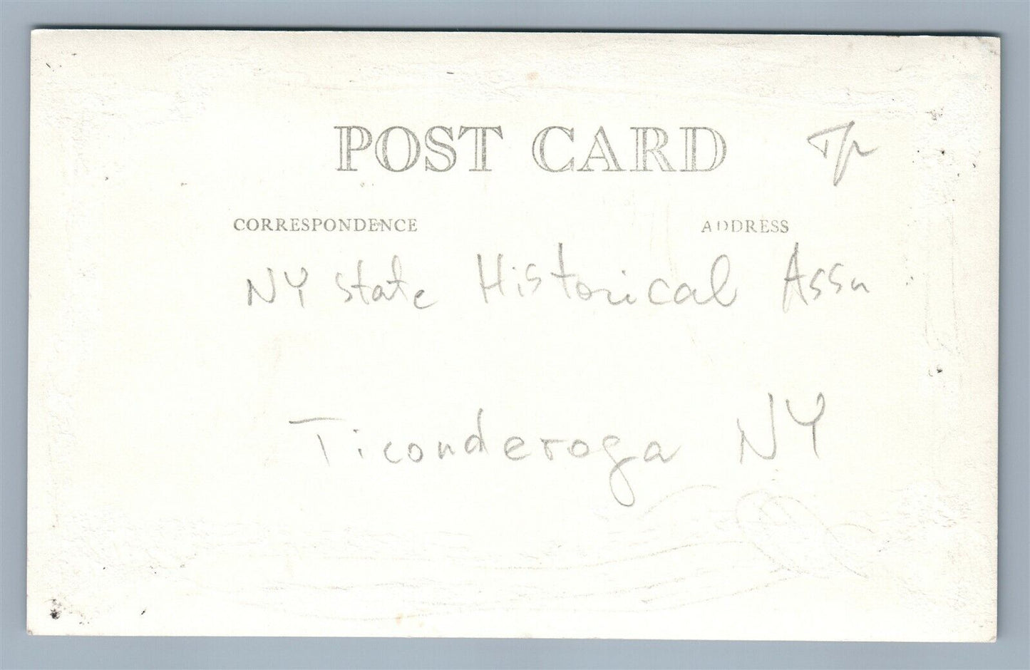 TICONDEROGA NY STATE HISTORICAL ASSOCIATION ANTIQUE REAL PHOTO POSTCARD RPPC