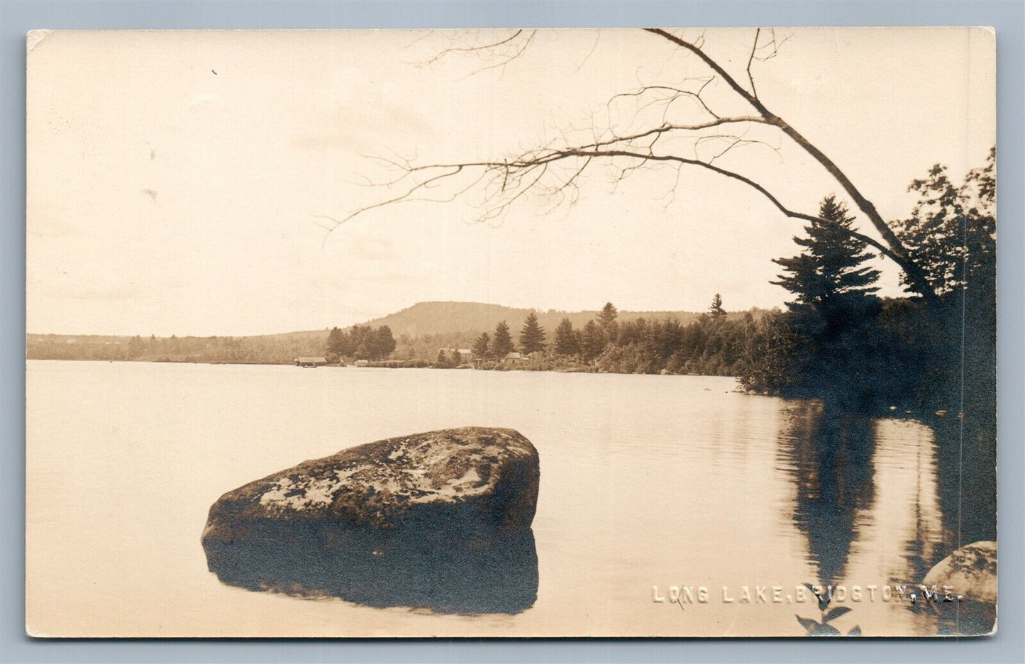 BRIDGTON ME LONG LAKE ANTIQUE REAL PHOTO POSTCARD RPPC