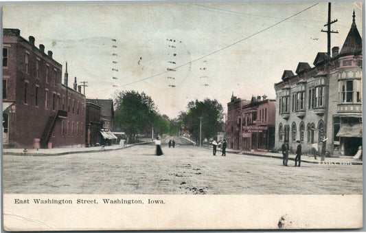 WASHINGTON IA EAST WASHINGTON STREET ANTIQUE POSTCARD