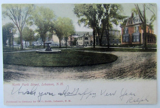 VINTAGE 1905 UNDIVIDED POSTCARD N. PARK STREET LEBANON NH NEW HAMPSHIRE