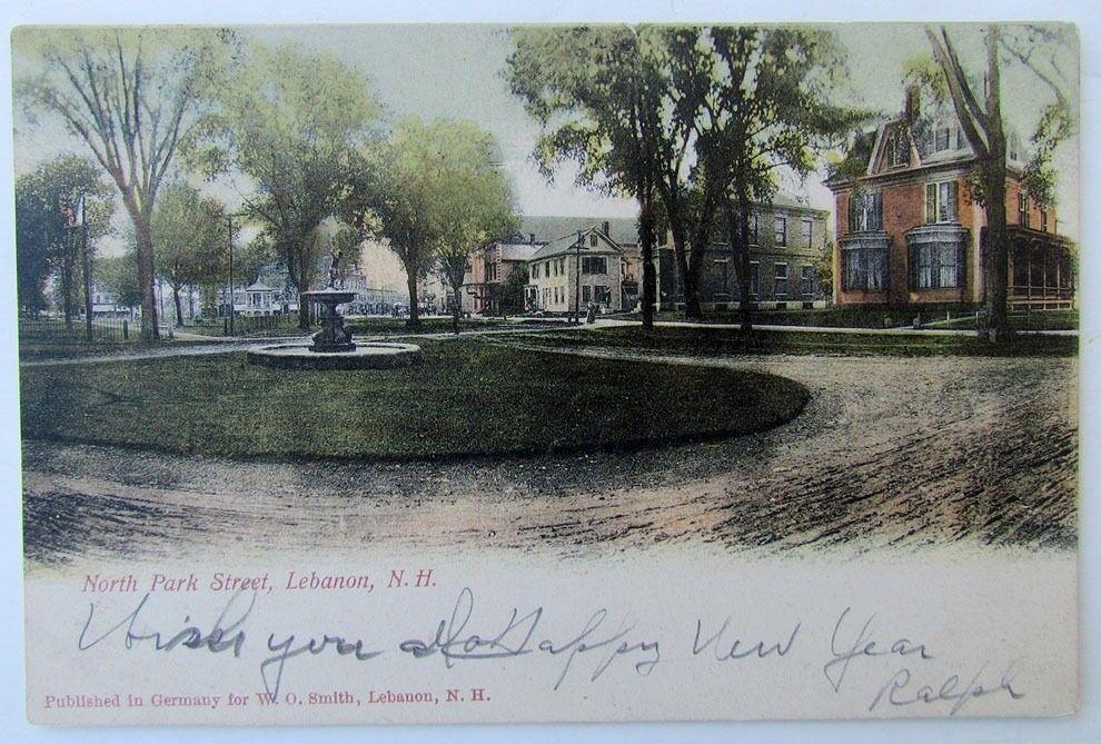 VINTAGE 1905 UNDIVIDED POSTCARD N. PARK STREET LEBANON NH NEW HAMPSHIRE