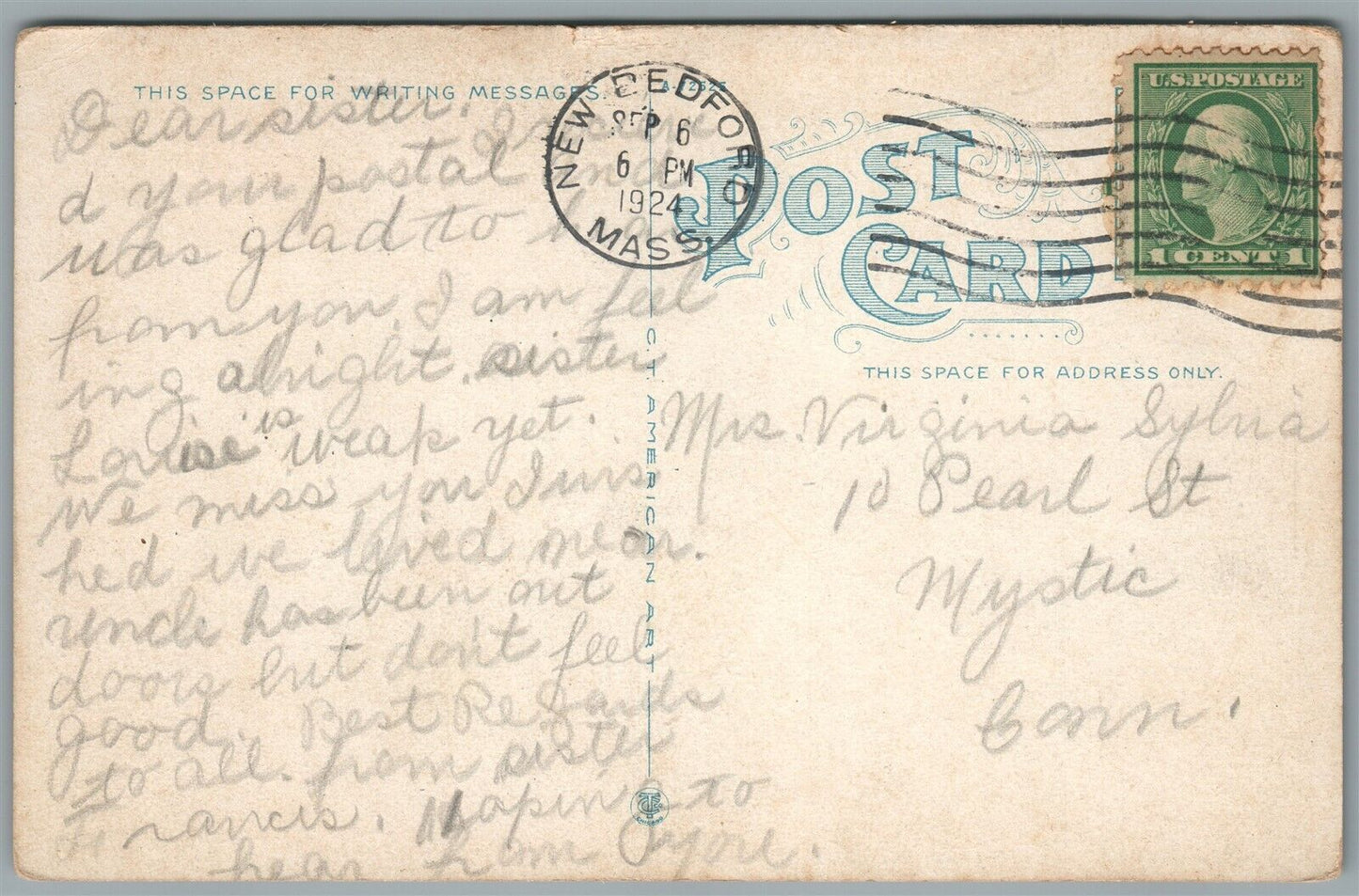 NEW BEDFORD MA PURCHASE STREET ANTIQUE POSTCARD