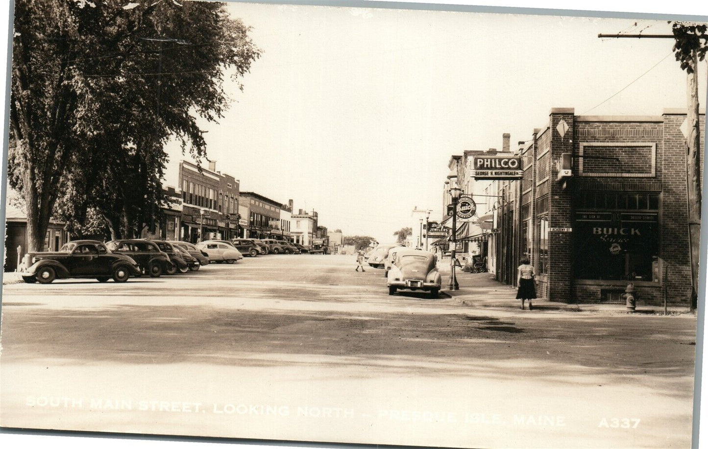 PRESQUE ISLE ME SOUTH MAIN STREET VINTAGE REAL PHOTO POSTCARD RPPC
