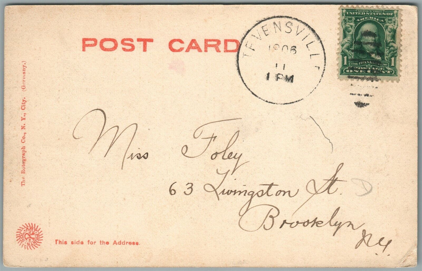 LIBERTY NY WALNUT & BALDHEAD MTS. ANTIQUE POSTCARD