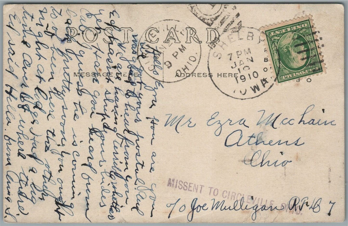 SHELBY IA FIRST M.E. CHURCH ANTIQUE REAL PHOTO POSTCARD RPPC