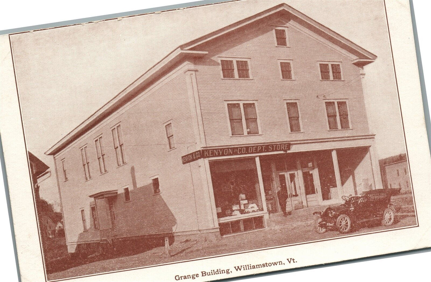 WILLIAMSTOWN VT GRANGE BUILDING ANTIQUE POSTCARD
