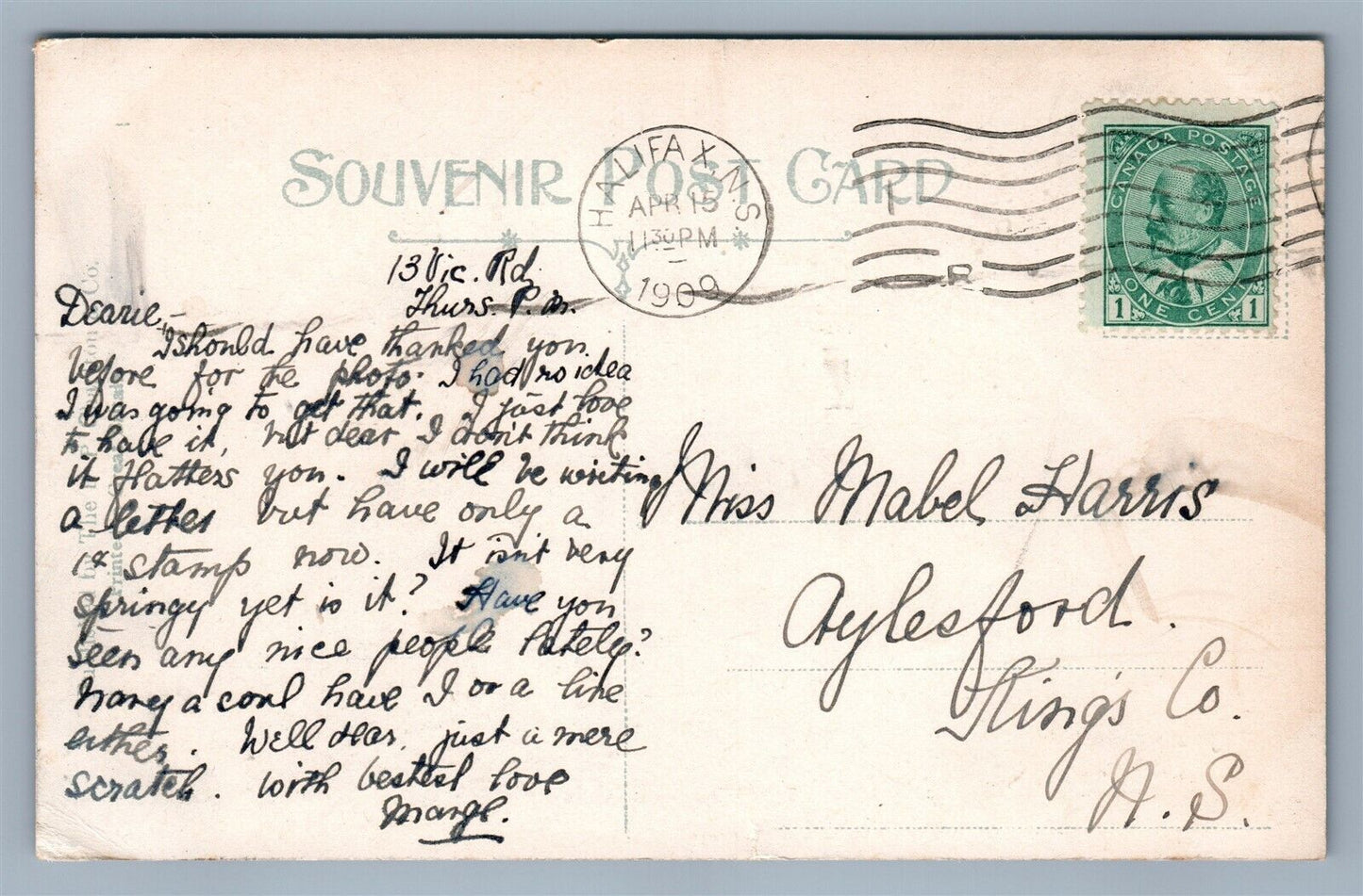 HALIFAX NS CANADA HOLLIS STREET ANTIQUE POSTCARD