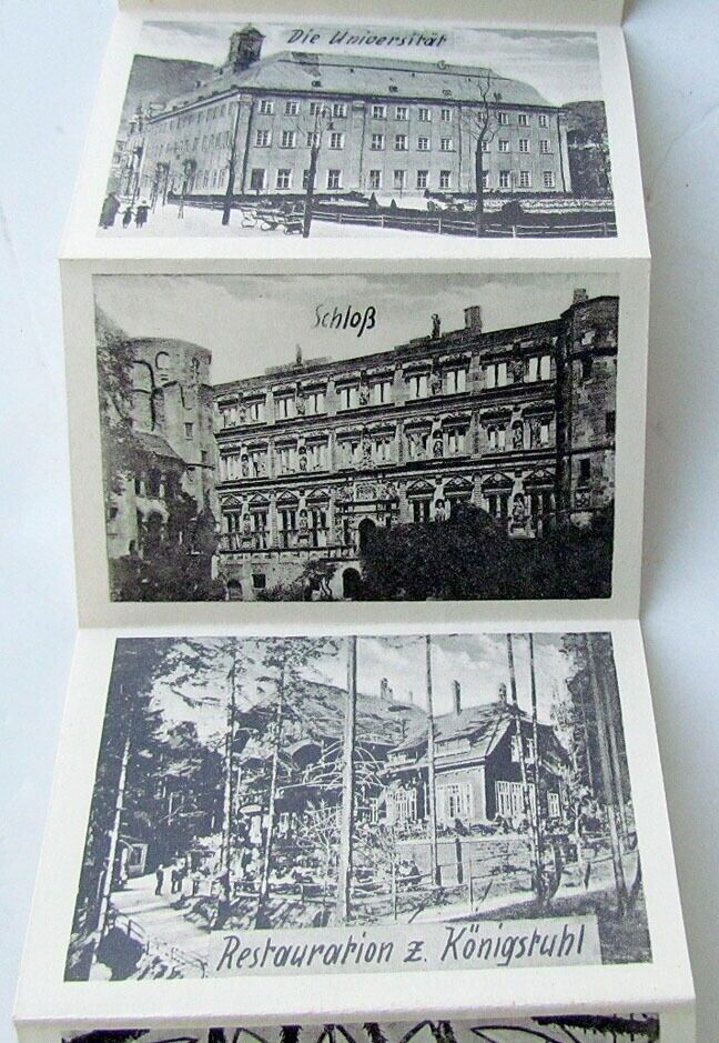 ANTIQUE GERMAN FOLDING POSTCARD VIEWS OF HEIDELBERG GERMANY