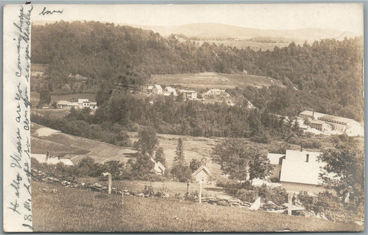 WILLIAMSTOWN VT BIRDS EYE VIEW 1907 ANTIQUE REAL PHOTO POSTCARD RPPC