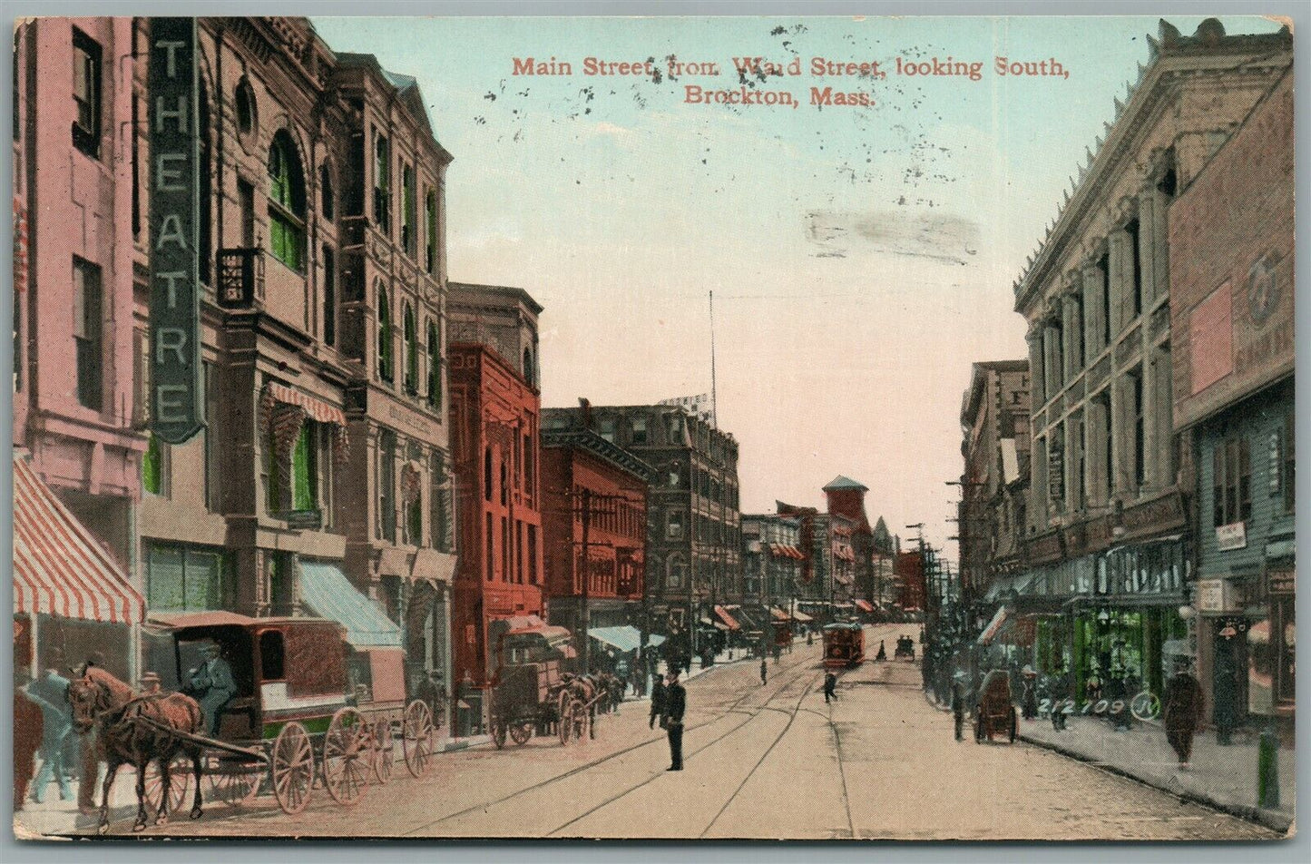 BROCKTON MA MAIN STREET ANTIQUE POSTCARD