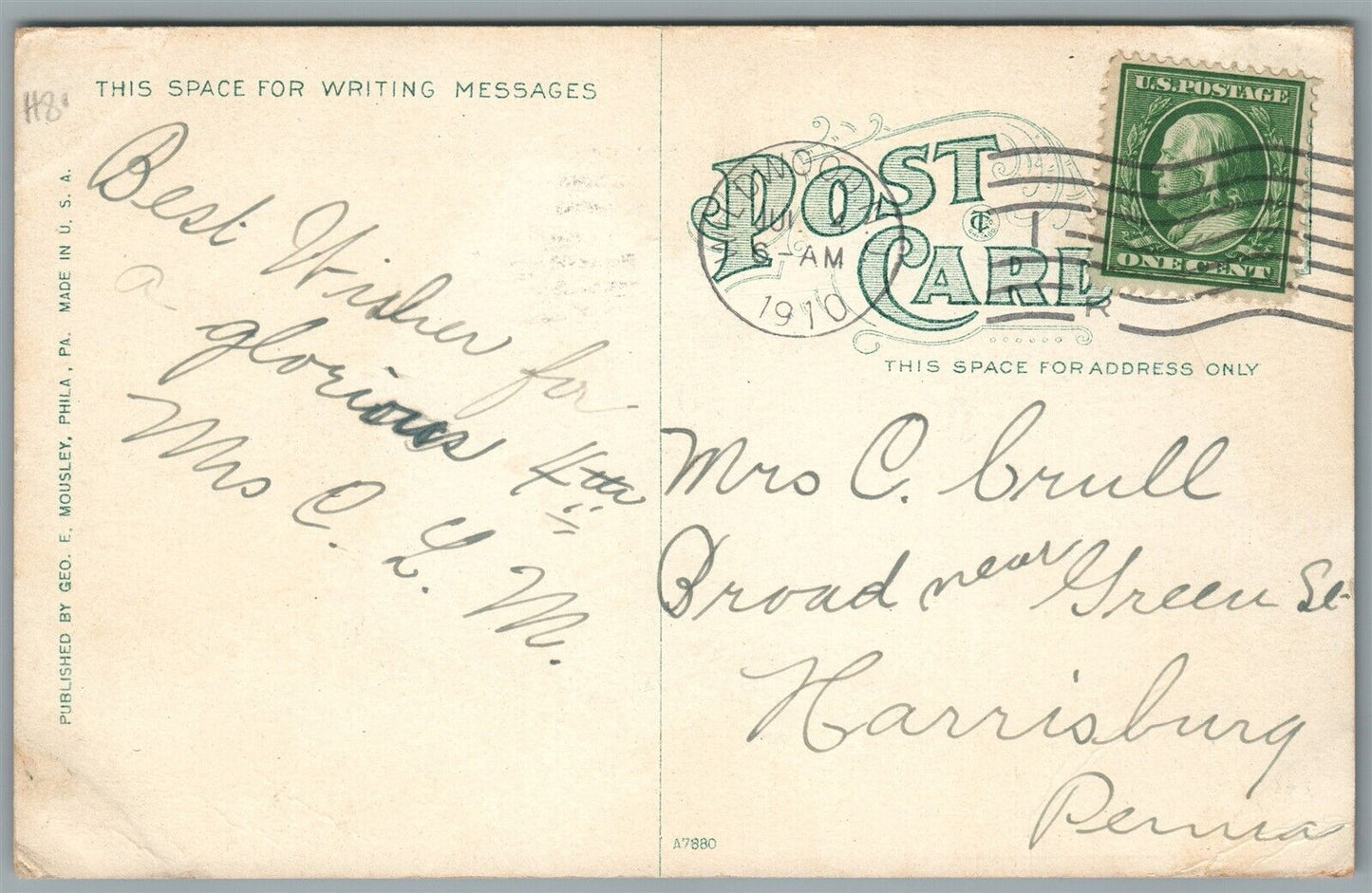 WILDWOOD NJ BIRDS EYE VIEW ANTIQUE POSTCARD