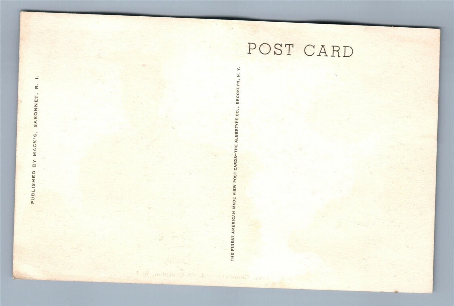 LITTLE COMPTON RI HEAD STONES CEMETERY ANTIQUE POSTCARD