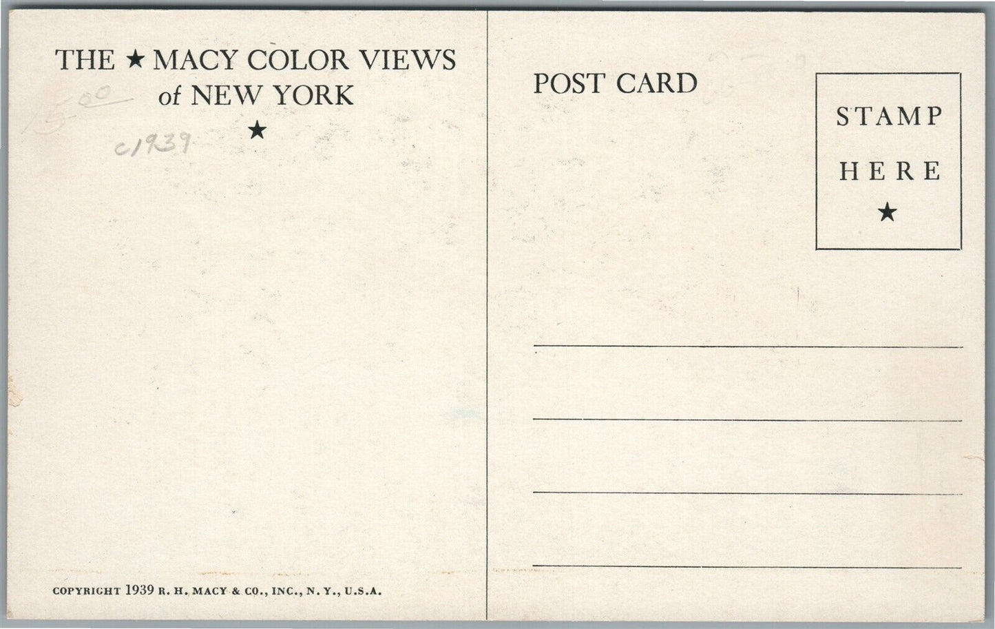 BROOKLYN NY MACY'S THANKSGIVING PARADE ANTIQUE POSTCARD