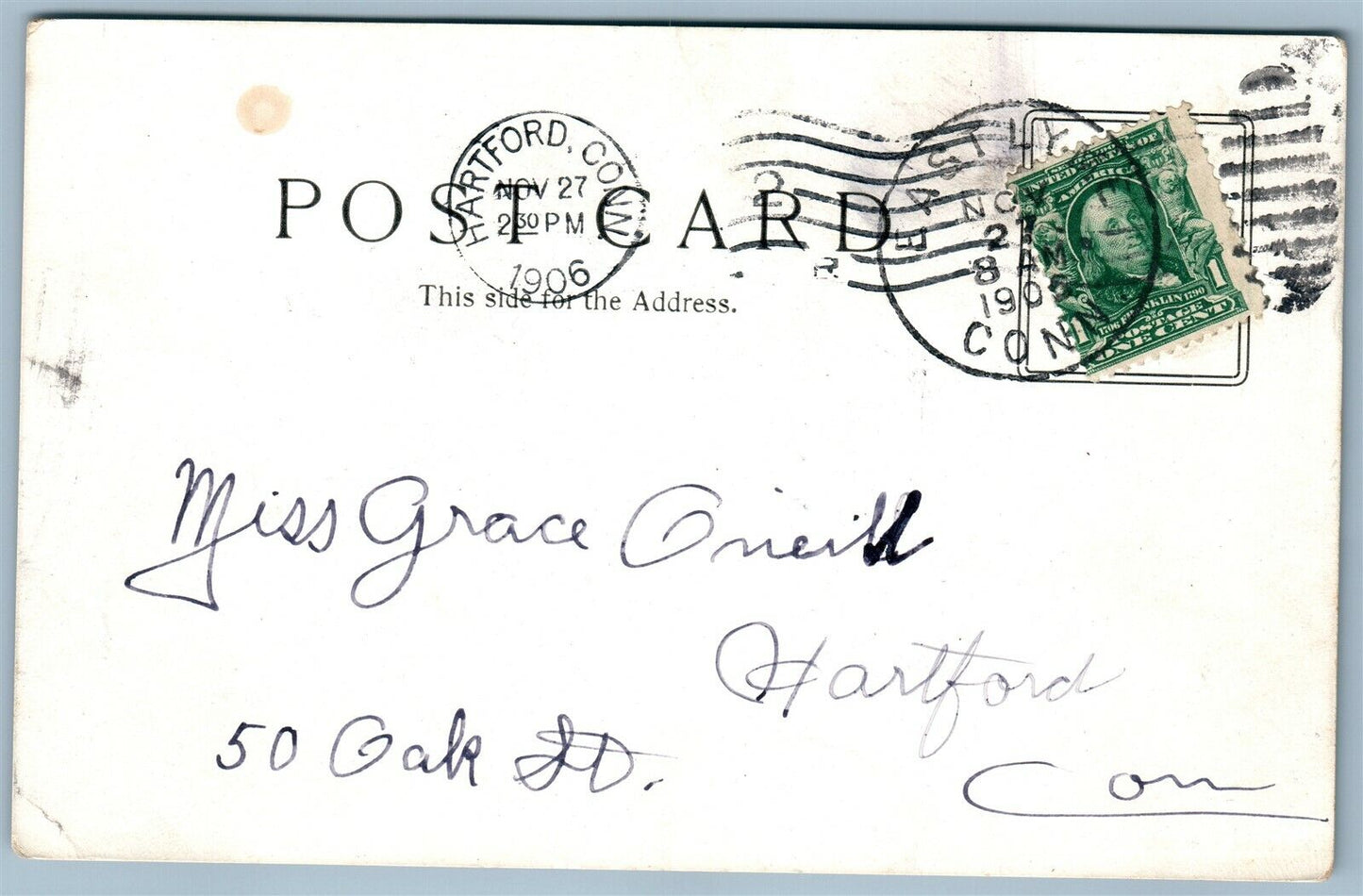 EAST LYME CT FLANDERS STREET ANTIQUE POSTCARD