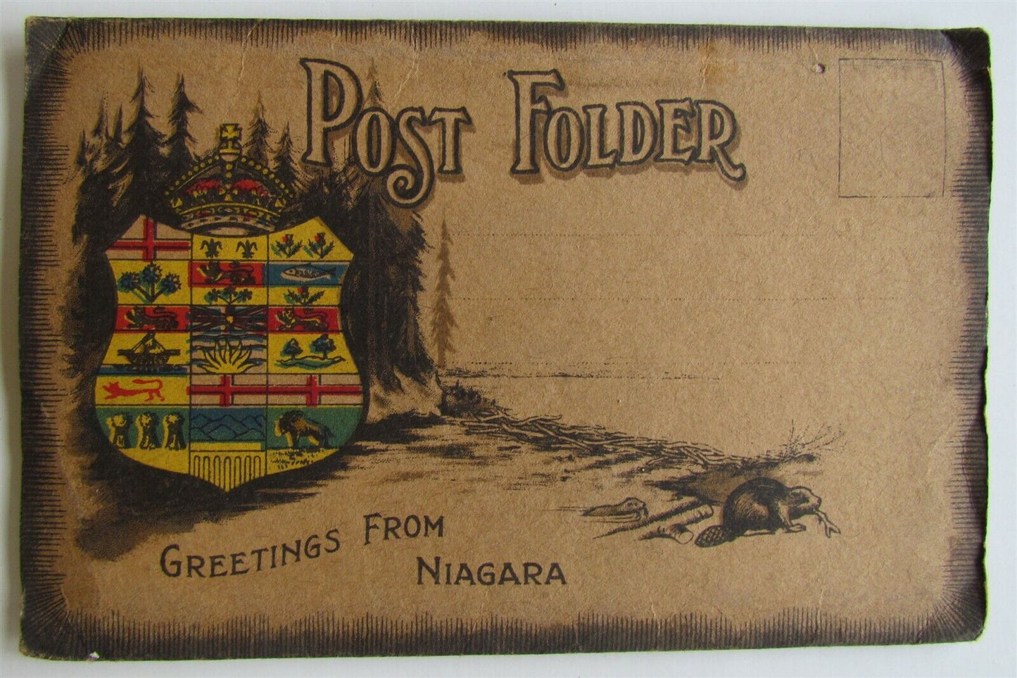 NIAGARA CANADA ANTIQUE POSTCARD FOLDER booklet