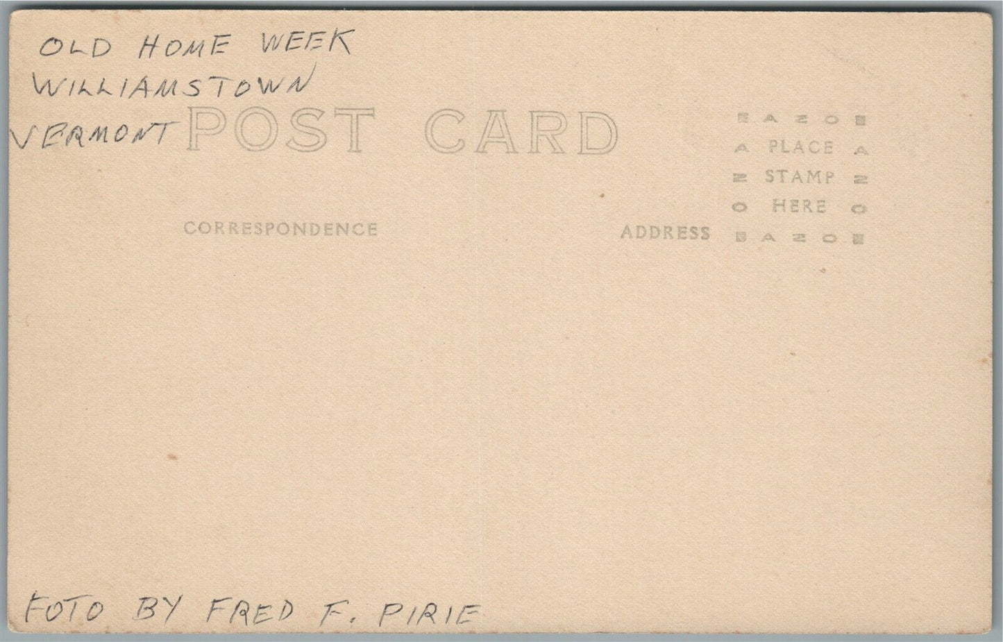 WILLIAMSTOWN VT 1927 OLD HOME WEEK PARADE SCENE ANTIQUE REAL PHOTO POSTCARD RPPC