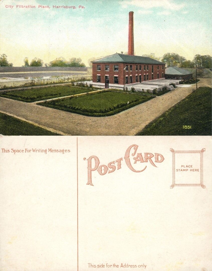 CITY FILTRATION PLANT HARRISBURG PA ANTIQUE POSTCARD