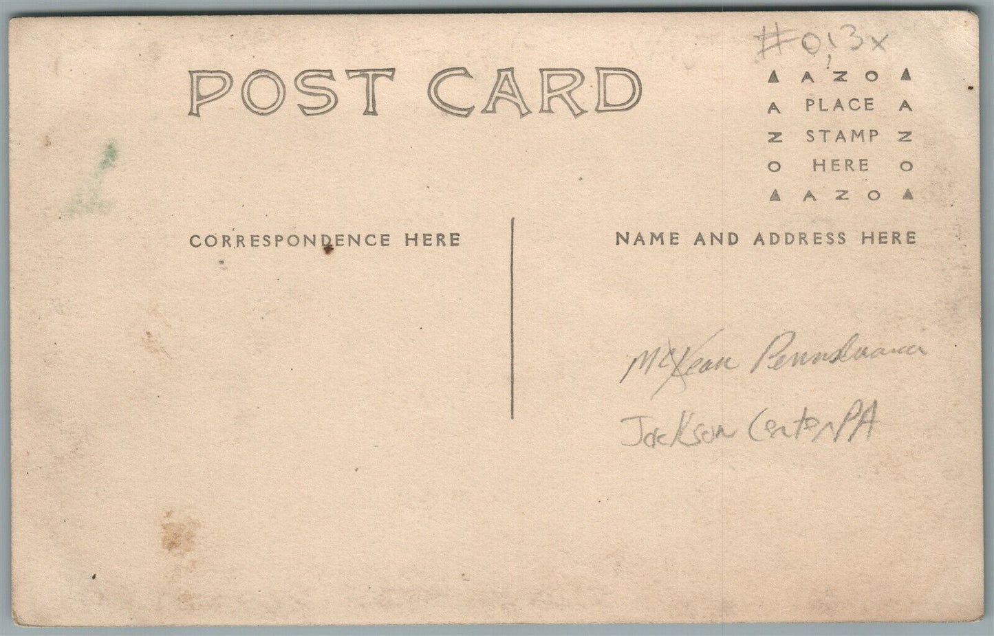 JACKSON CENTER PA D.N.INFIELD HARDWARE STORE ANTIQUE REAL PHOTO POSTCARD RPPC