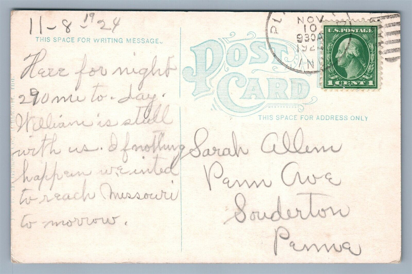 PLAINFIELD IND PUBLIC LIBRARY ANTIQUE POSTCARD