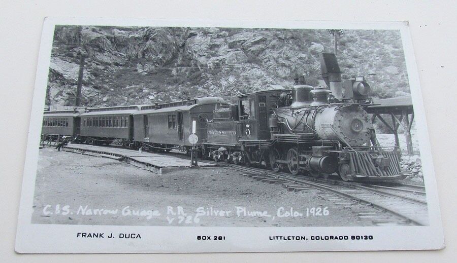 RPPC VINTAGE PHOTO POSTCARD C S NARROW GAUGE R.R. SILVER PLUME CO 1926 railroad