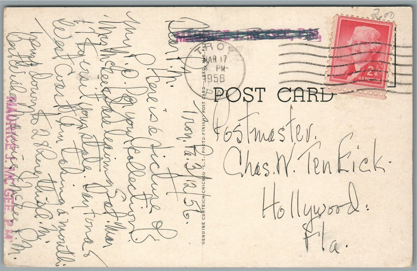 TROY PA VAN DYNE CIVIC BUILDING ANTIQUE POSTCARD