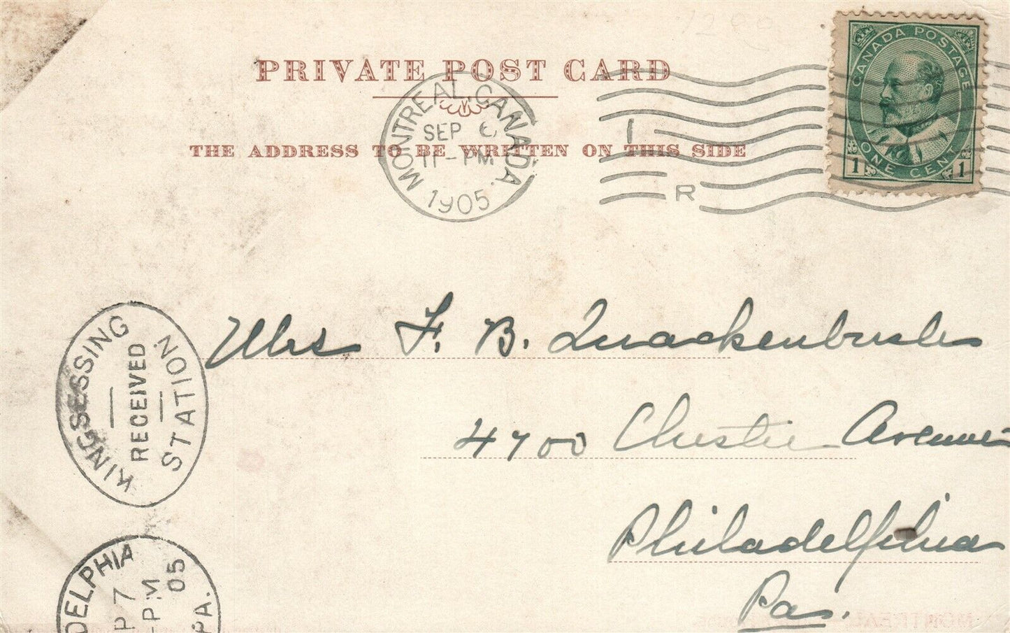 MONTERAL CANADA COURT HOUSE 1905 ANTIQUE POSTCARD