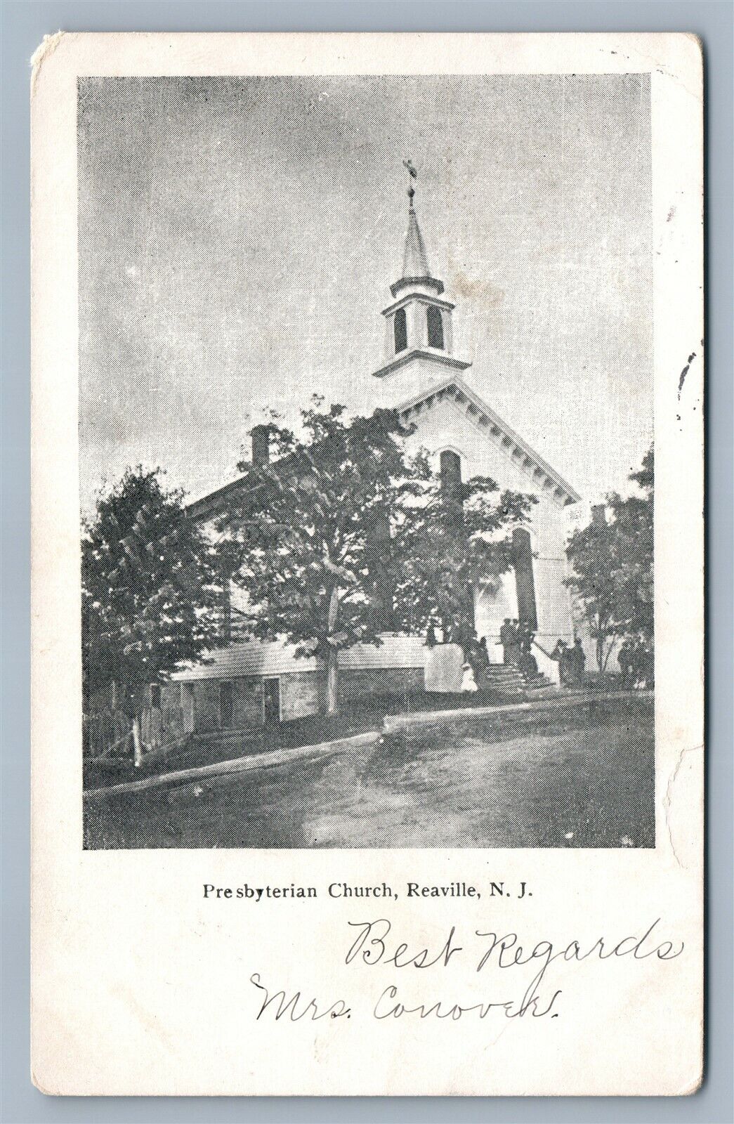 REAVILLE NJ PRESBYTERIAN CHURCH ANTIQUE POSTCARD