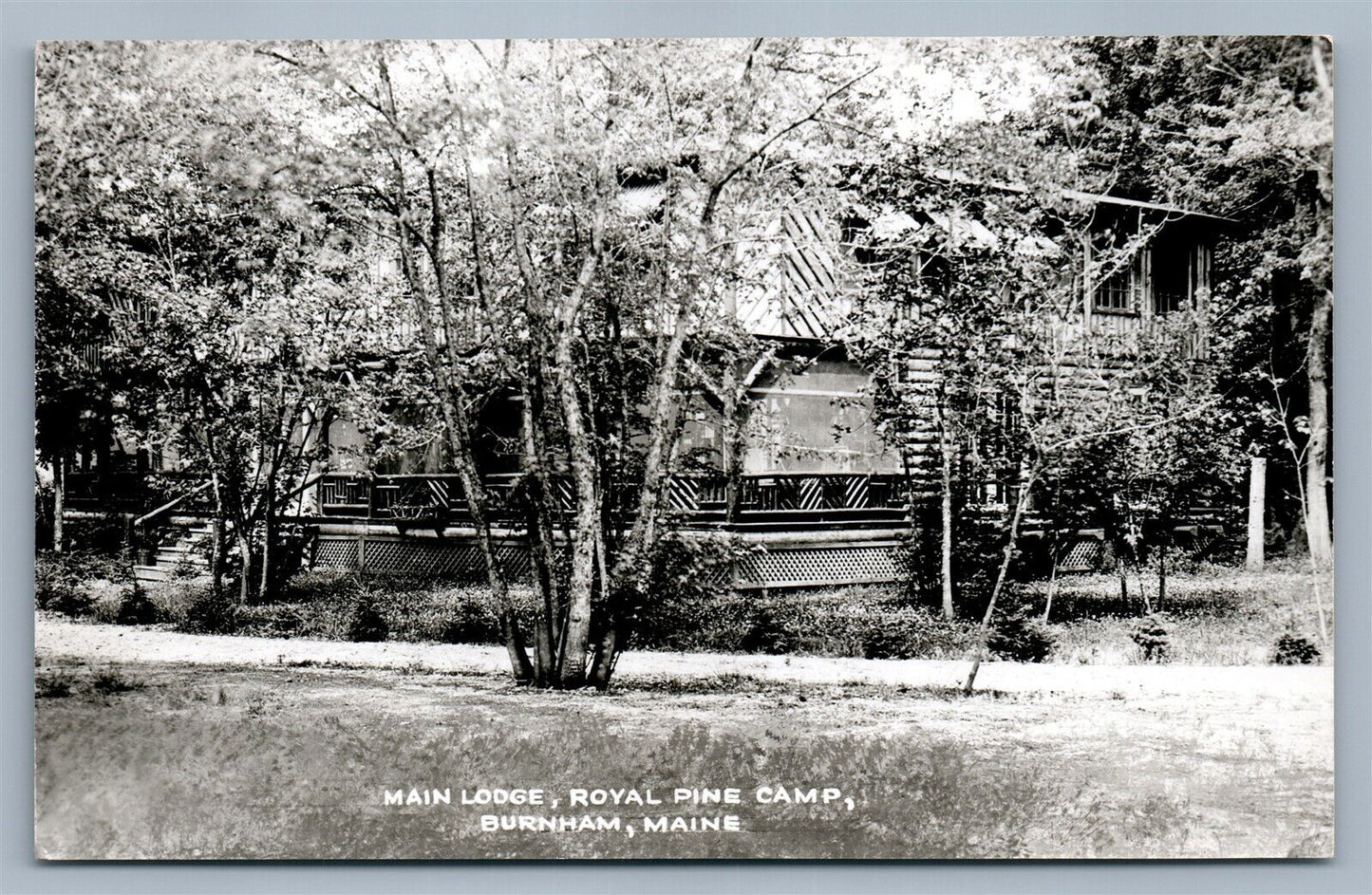 BURNHAM ME ROYAL PINE CAMP 1952 VINTAGE REAL PHOTO POSTCARD RPPC