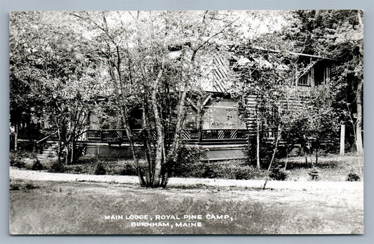 BURNHAM ME ROYAL PINE CAMP 1952 VINTAGE REAL PHOTO POSTCARD RPPC