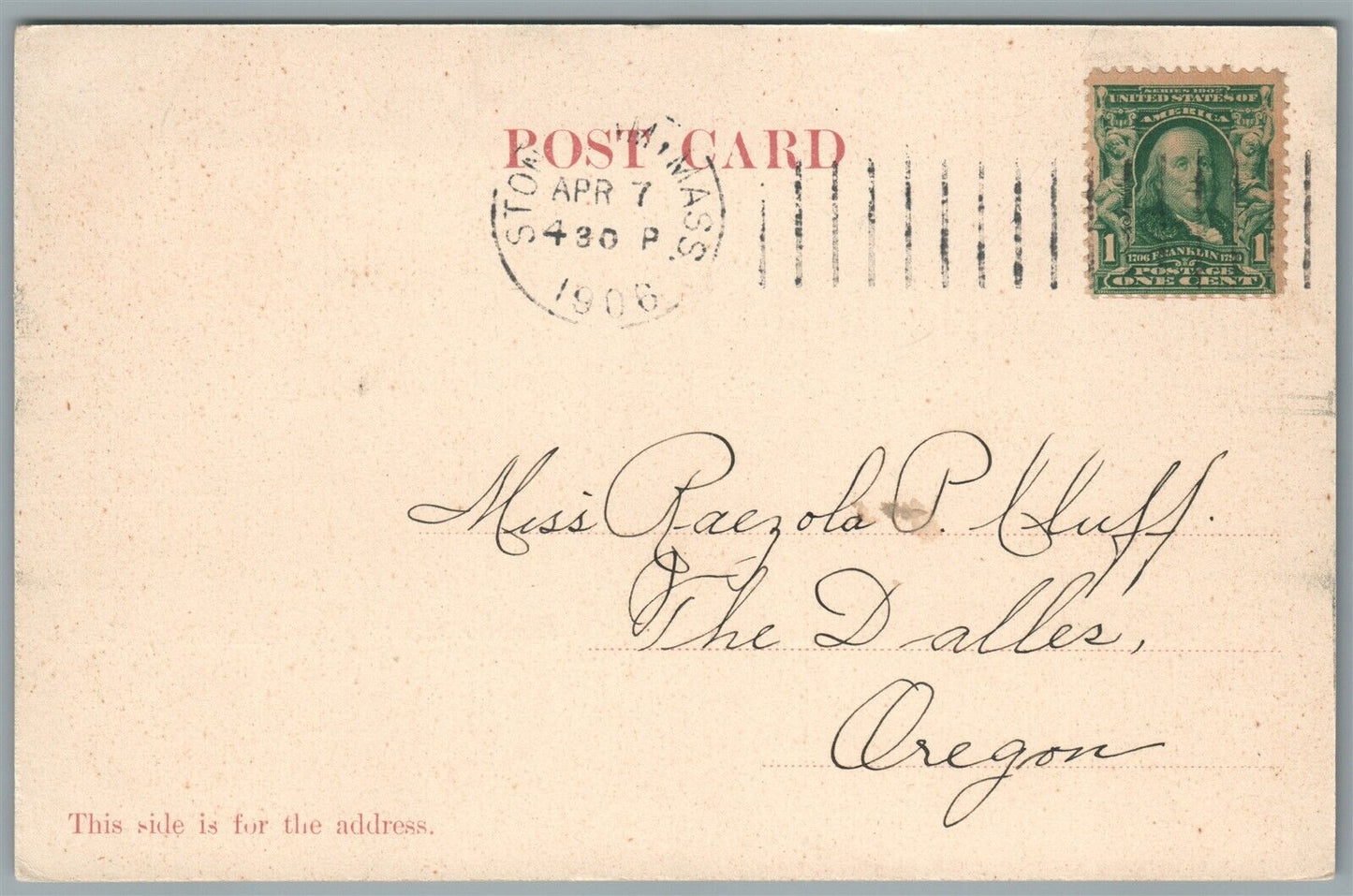 STONEHAM MA CHURCHES & GRAMMAR SCHOOL ANTIQUE POSTCARD