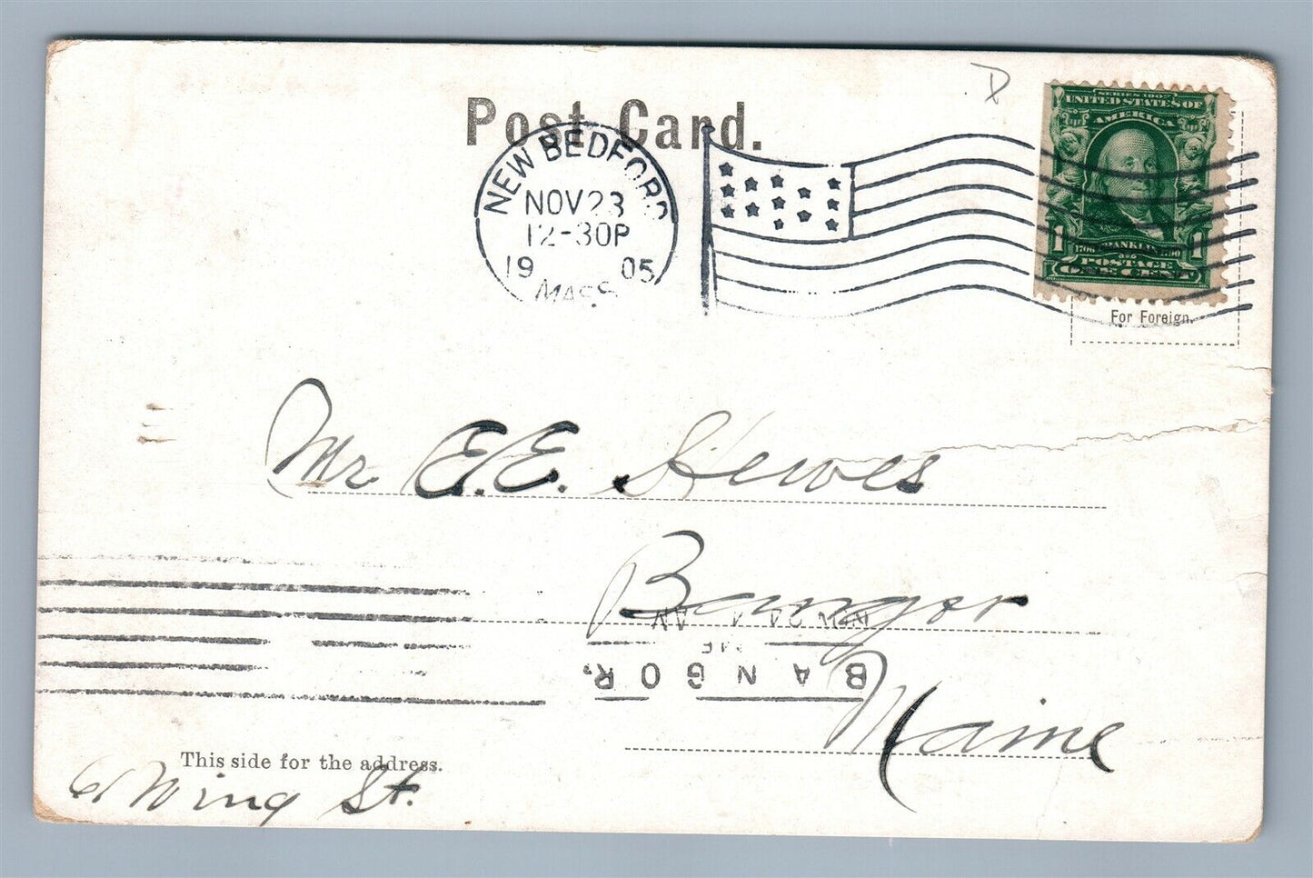 NEW BEDFORD & FAIRHAVEN MA VIEW ANTIQUE POSTCARD
