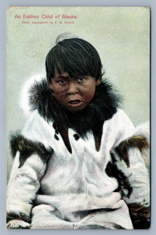 ESKIMO CHILD OF ALASKA ANTIQUE POSTCARD