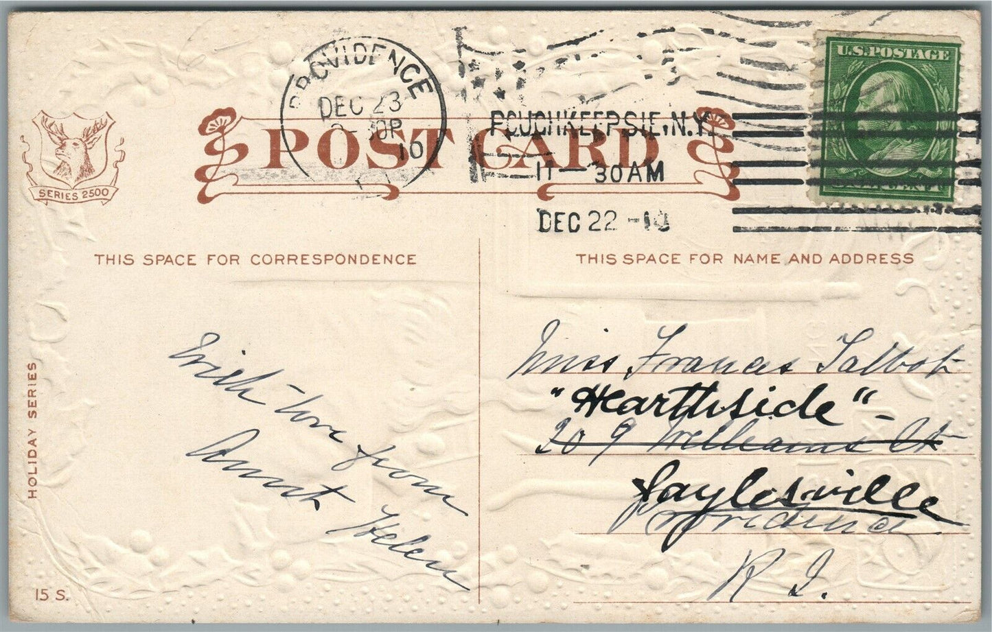 CHRISTMAS SANTA ANTIQUE POSTCARD by L.R. CONWELL