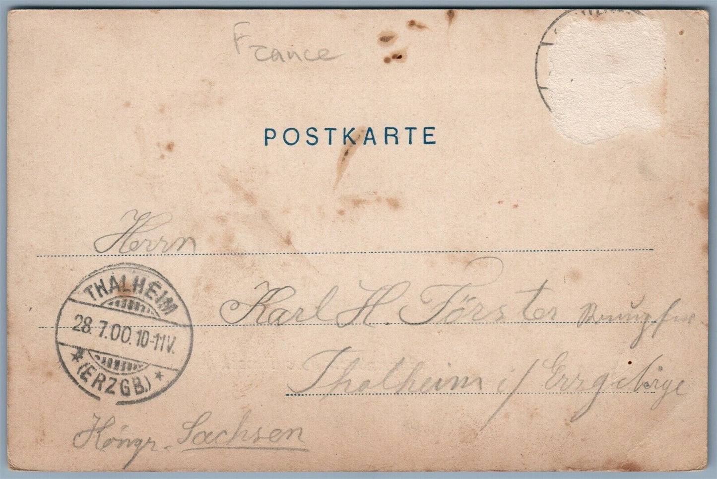 VOGESEN FRANCE 1900 UNDIVIDED ANTIQUE POSTCARD BAREMBACH b/SCHIRMECK