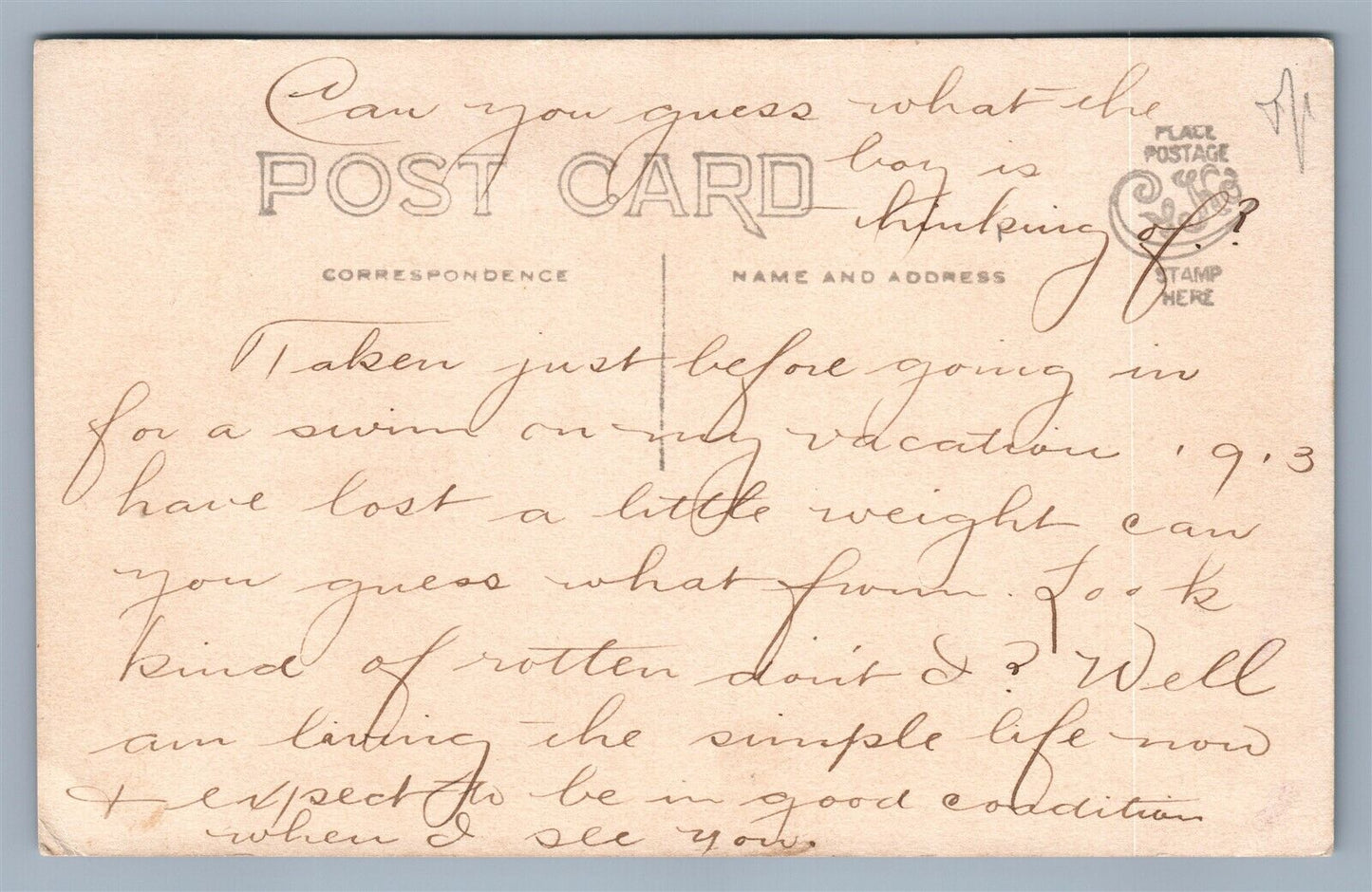 ATHLET BOYS ANTIQUE REAL PHOTO POSTCARD RPPC