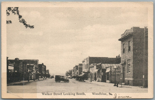 WOODBINE IA WALKER STREET ANTIQUE POSTCARD